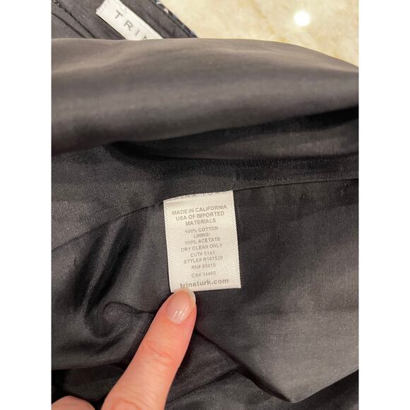 Trina Turk Geometric Pixel Print Faux Wrap Skirt | Cotton Lined | Fits Size 6 - Picture 7 of 9